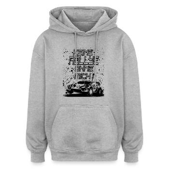 pas de rallye sans MOI - Sweat à capuche oversize unisexe - gris chiné - Devant - Noah (186cm)