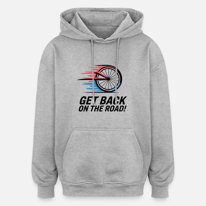 ROUES DE VÉLO - Sweat à capuche oversize unisexe - gris chiné