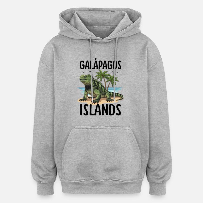Îles Galapagos - Sweat à capuche oversize unisexe - gris chiné