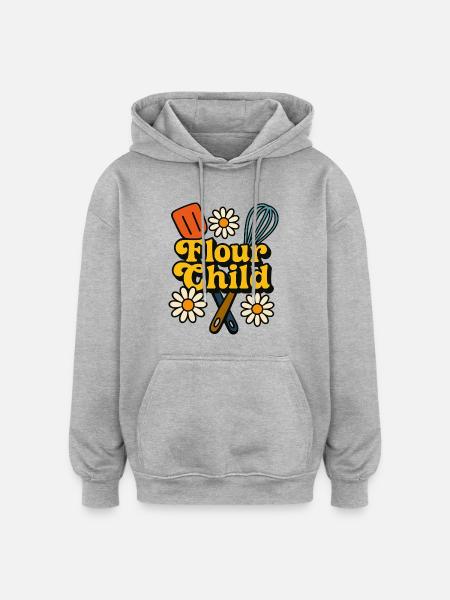 Flour Child Kitchen Vibes - Oversized Unisex Hoodie - heather grey