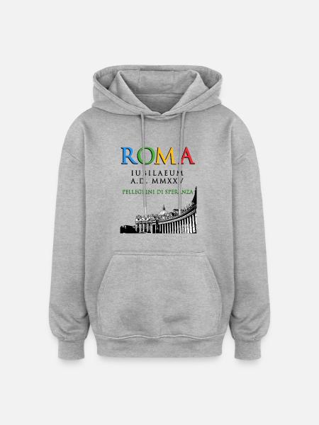 Rome 2025 Jubilee Pilgrims of Hope, classic - Oversized Unisex Hoodie - heather grey