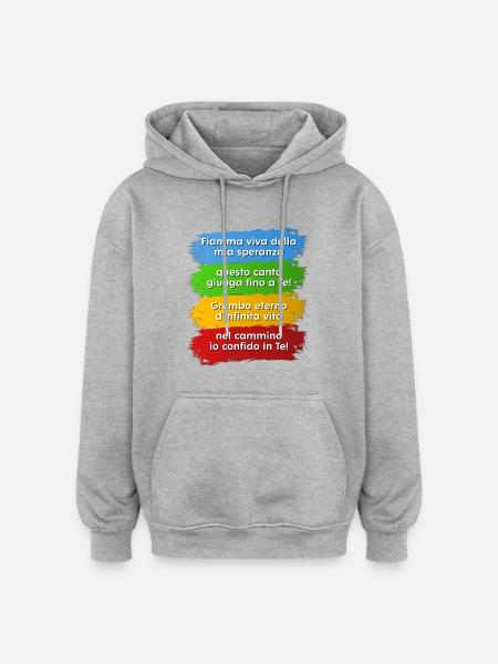 Roma 2025 Inno del giubileo Jubilee italiano - Felpa con cappuccio unisex oversize - grigio melange