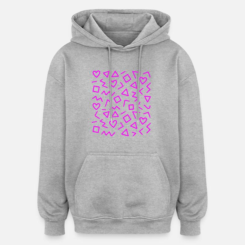 Geometrisches Muster Design - Oversized Unisex Hoodie - Grau meliert