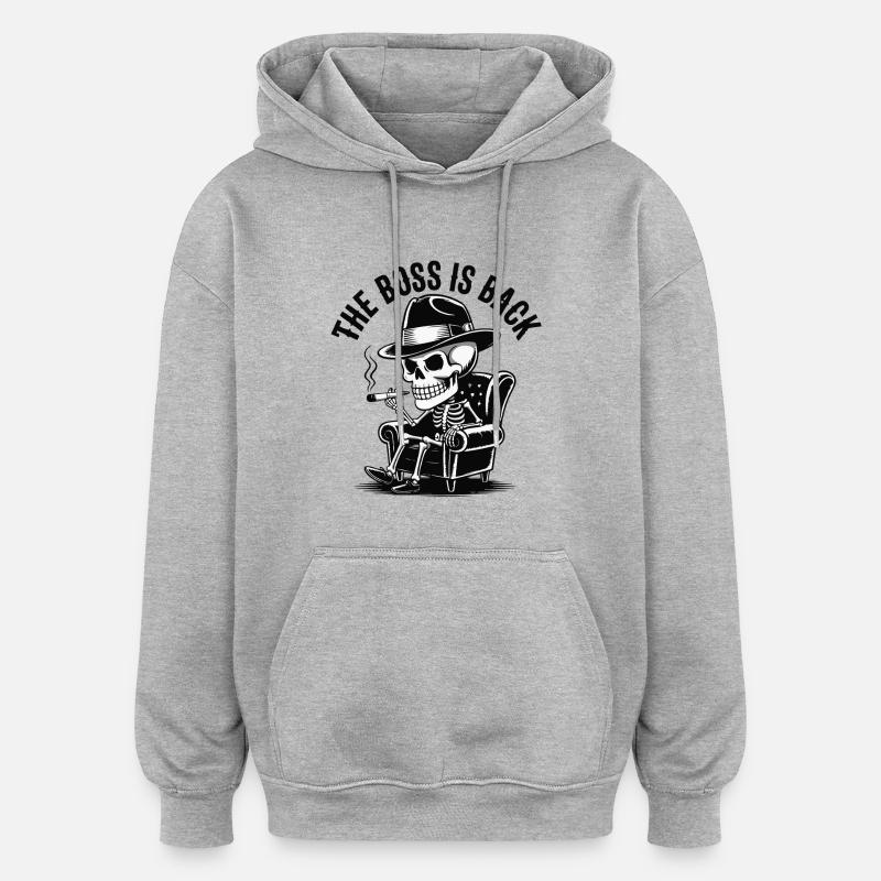 LE CRÂNE EST DE RETOUR - Sweat à capuche oversize unisexe - gris chiné