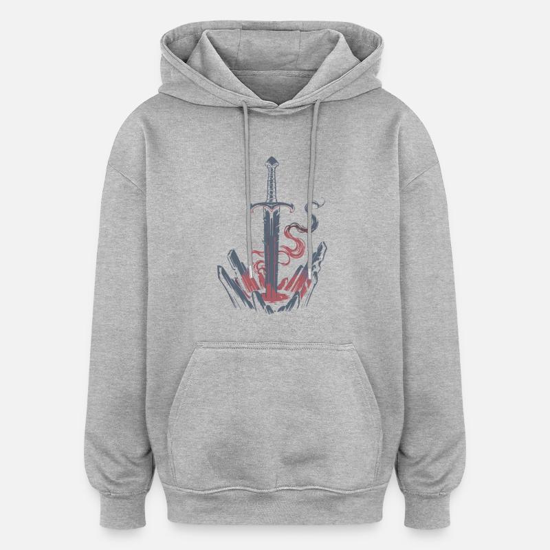 L’ÉPÉE ULTIME - Sweat à capuche oversize unisexe - gris chiné
