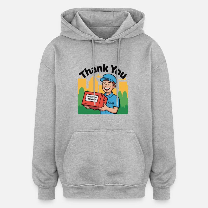 POSTBOTE - Oversized Unisex Hoodie - Grau meliert