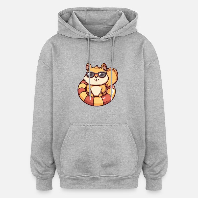 Squirrel Comic Cool - Oversized Unisex Hoodie - heather grey