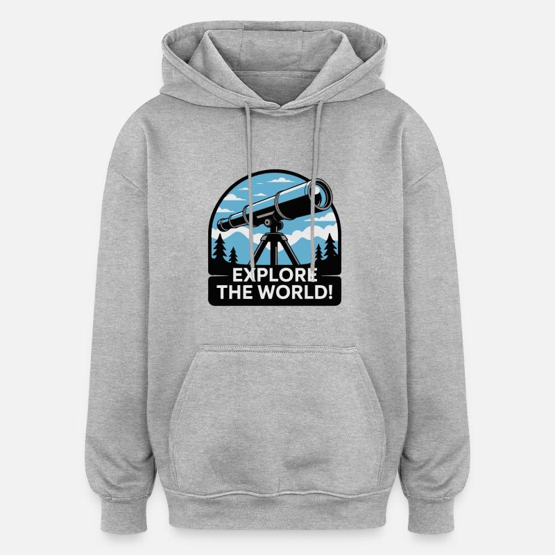 FERNGLAS - Oversized Unisex Hoodie - Grau meliert