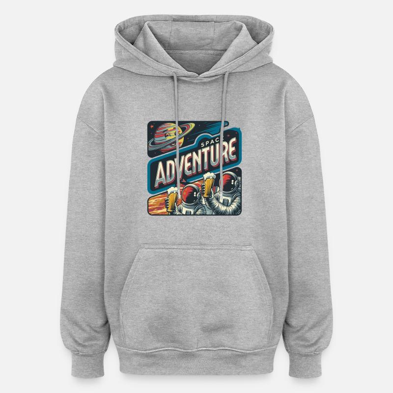 AVENTURE D’ASTRONAUTE - Sweat à capuche oversize unisexe - gris chiné
