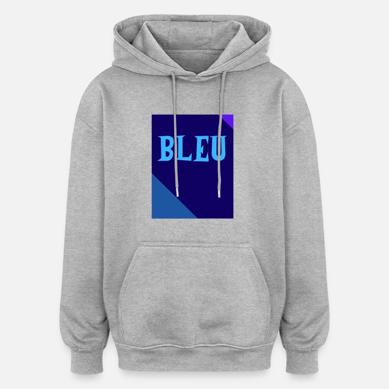 BLEU Tableau Rectangle Triangles - Sweat à capuche oversize unisexe - gris chiné