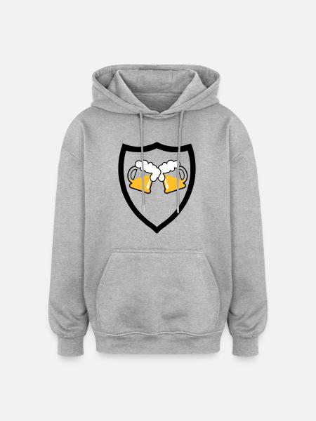 Bier Emblem 3c - Oversized Unisex Hoodie - Grau meliert