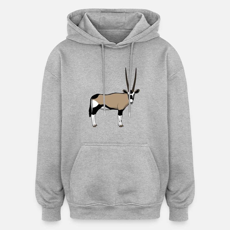 Oryx head front - Oversized Unisex Hoodie - heather grey