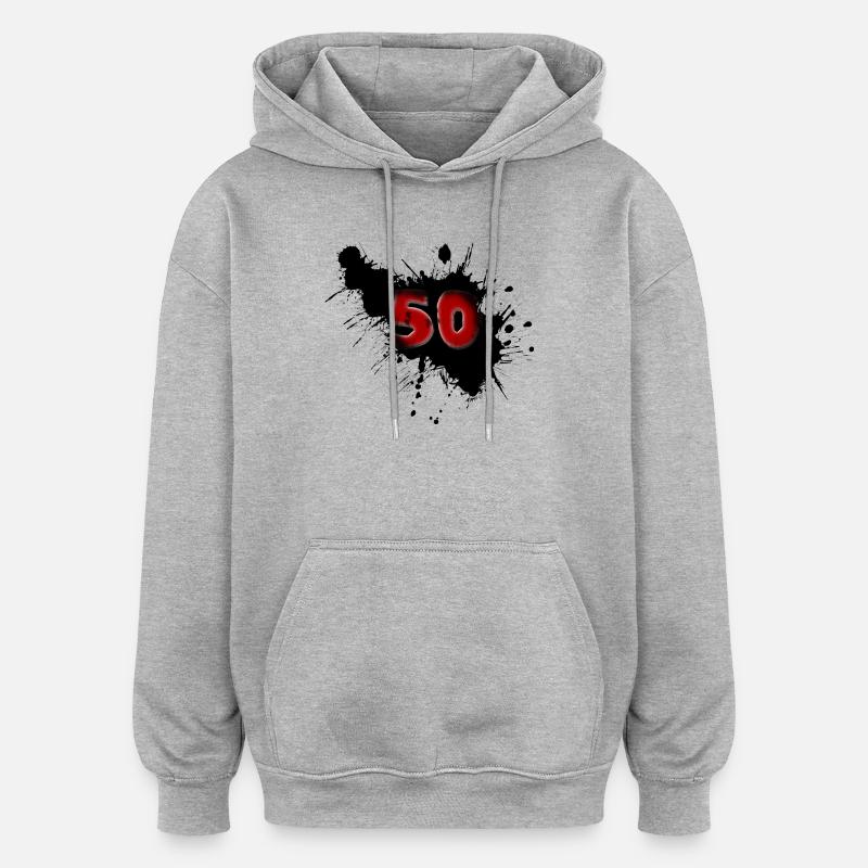 50e anniversaire - Sweat à capuche oversize unisexe - gris chiné