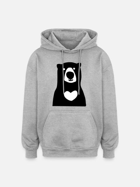 porter - Sweat à capuche oversize unisexe - gris chiné