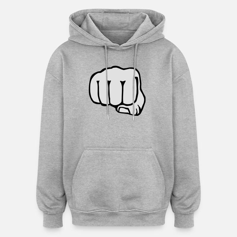 Bruder - Faust - Boxen - Freunde - Freundschaft - Oversized Unisex Hoodie - Grau meliert