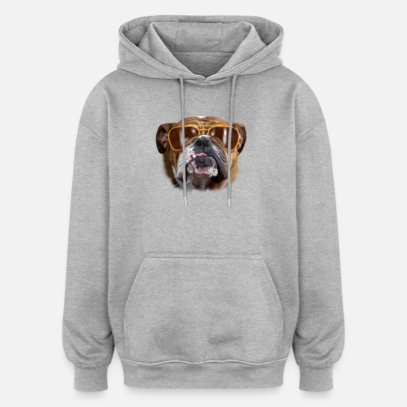 bouledogue - Sweat à capuche oversize unisexe - gris chiné