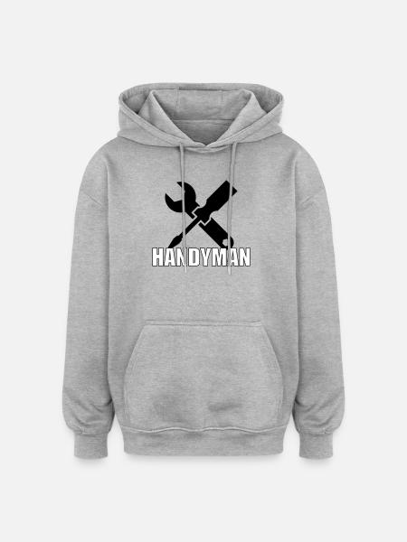 Handyman 🔨 - Sweat à capuche oversize unisexe - gris chiné