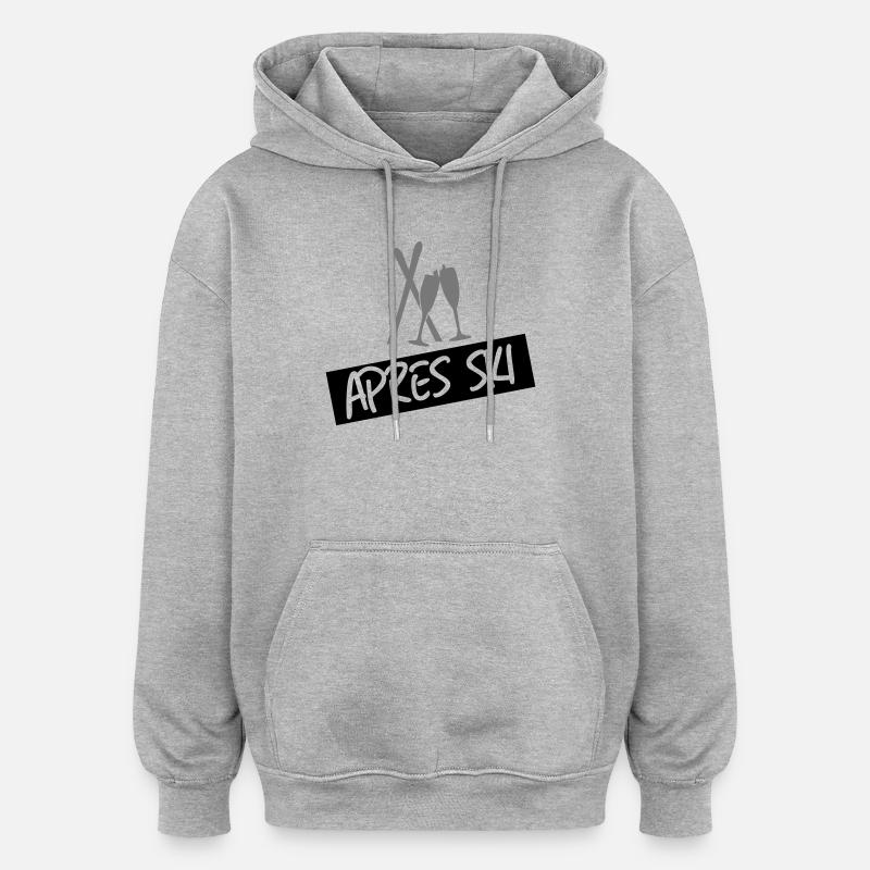 Apres SKi - Sweat à capuche oversize unisexe - gris chiné