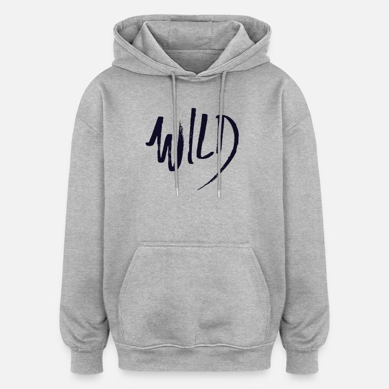 Sauvage - Sweat à capuche oversize unisexe - gris chiné