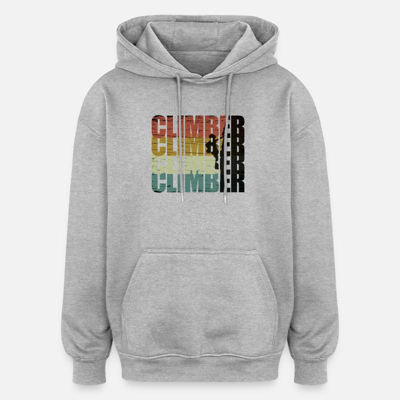 Grimpeur - Sweat à capuche oversize unisexe - gris chiné