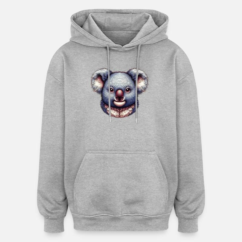 Koala - Sweat à capuche oversize unisexe - gris chiné