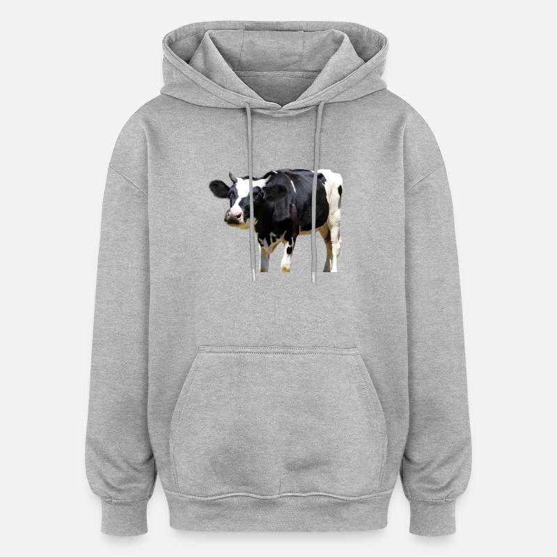 Kuh - Oversized Unisex Hoodie - Grau meliert