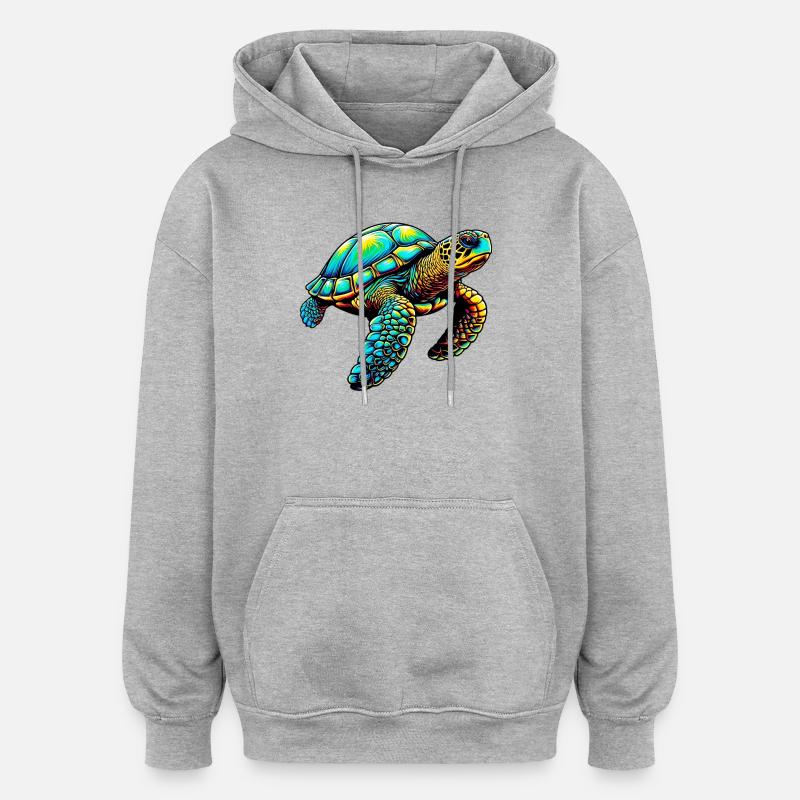 Tortue - Sweat à capuche oversize unisexe - gris chiné