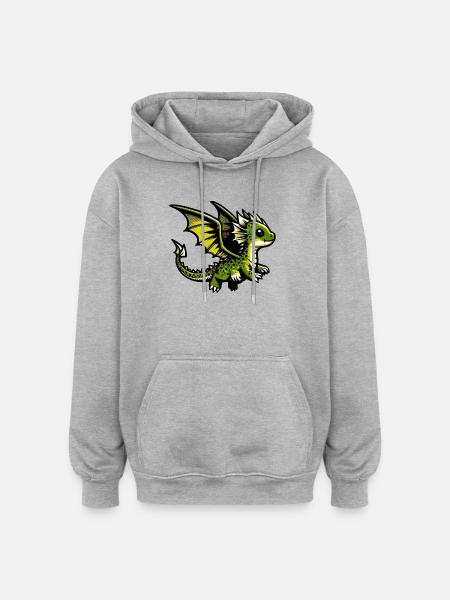 Dragon - Oversized Unisex Hoodie - heather grey