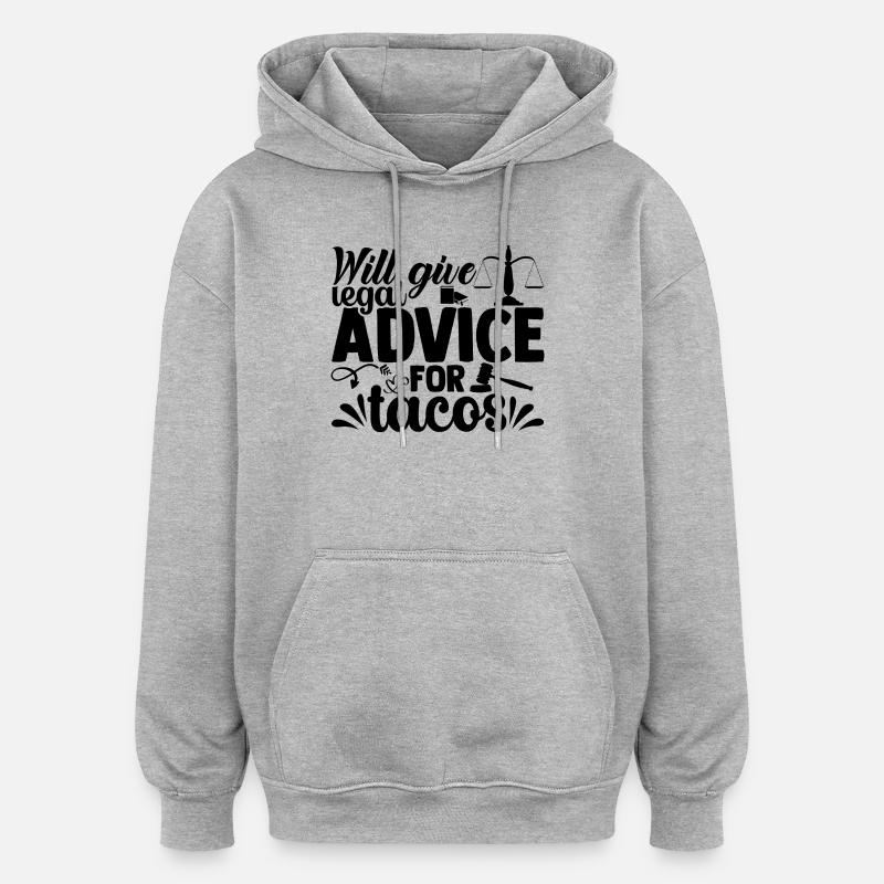 Je donnerai - Sweat à capuche oversize unisexe - gris chiné