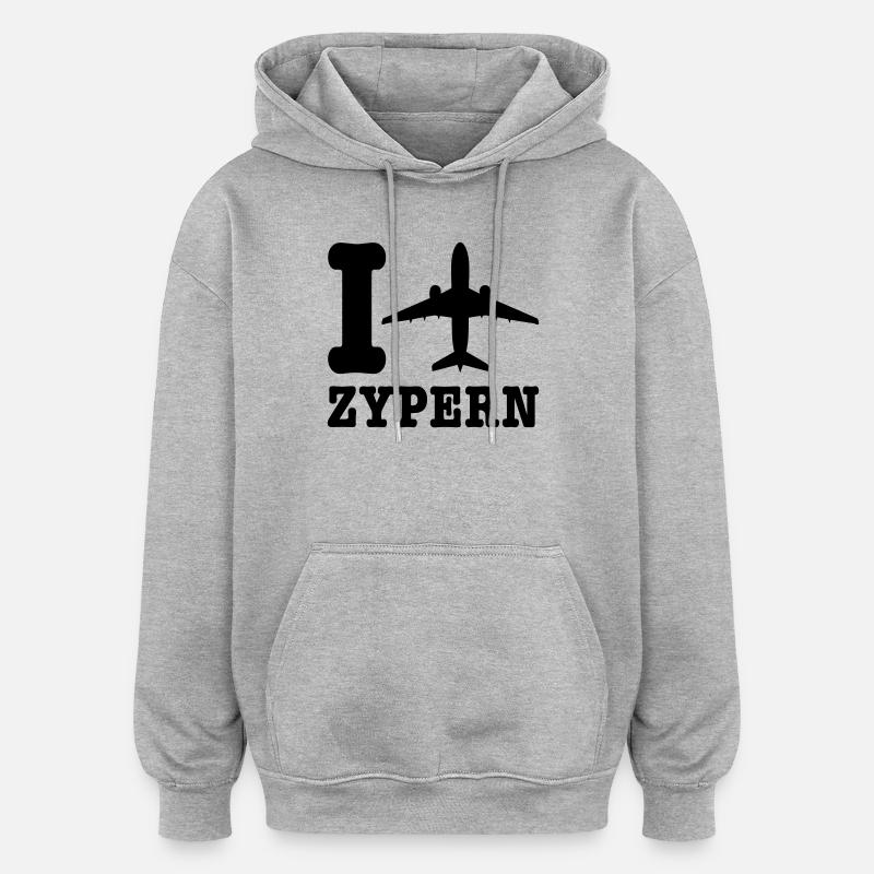 Vacances Chypre - Sweat à capuche oversize unisexe - gris chiné