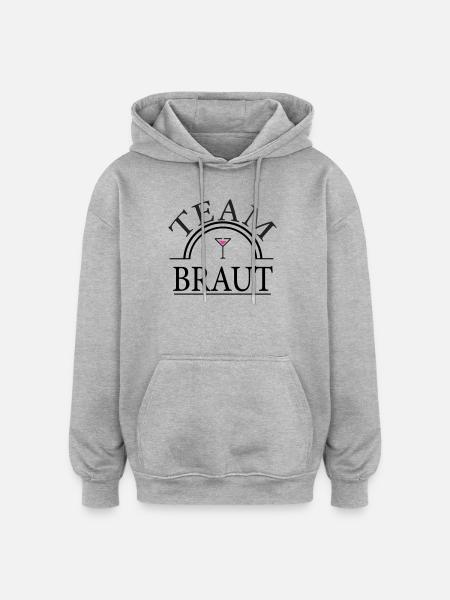Team Bride - Coctail Glass - Oversized Unisex Hoodie - heather grey