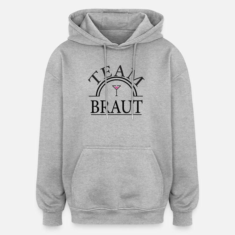 Team Bride - Verre Coctail - Sweat à capuche oversize unisexe - gris chiné