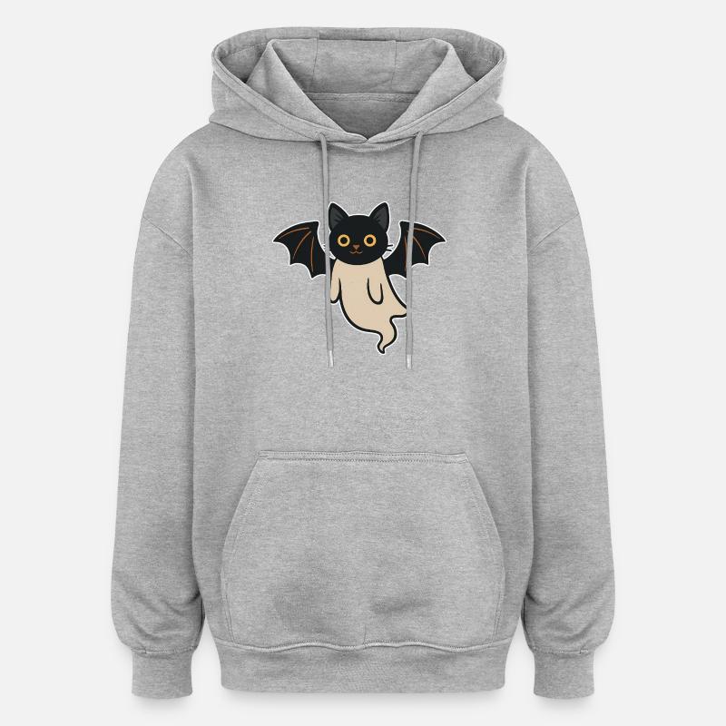 Nightwing Ghost Cat - Oversized Unisex Hoodie - heather grey