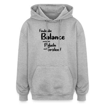 Balance - Oversized Unisex Hoodie - Grau meliert - Vorne - Noah (186cm)