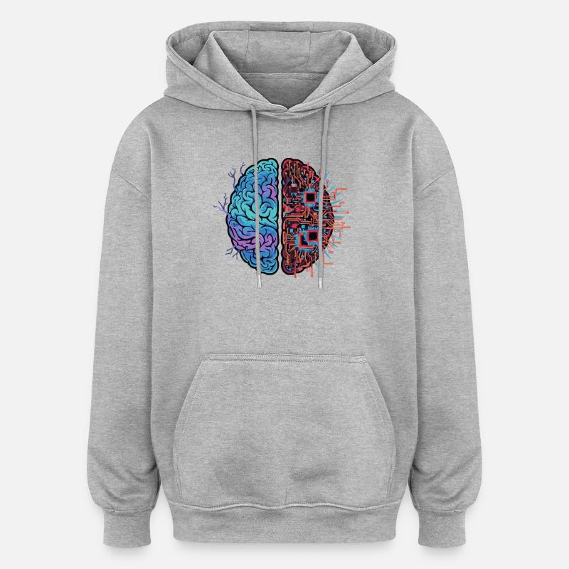 Robotic brain Technology Robotic - Oversized Unisex Hoodie - heather grey
