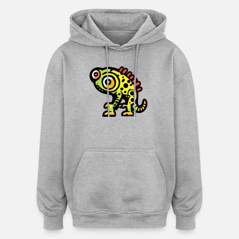 Chameleon Halloween Comic Lustig - Oversized Unisex Hoodie - Grau meliert