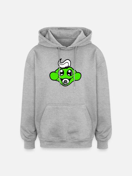 Frog Toad Baby Pacifier Mom Dad Child Family - Oversized Unisex Hoodie - heather grey