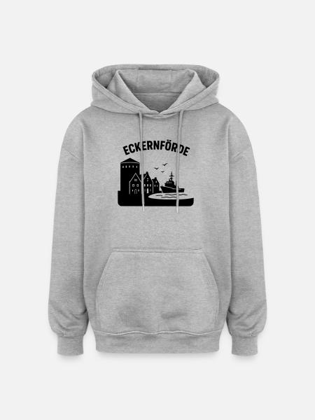 eckernförde schleswig holstein - Oversized Unisex Hoodie - Grau meliert