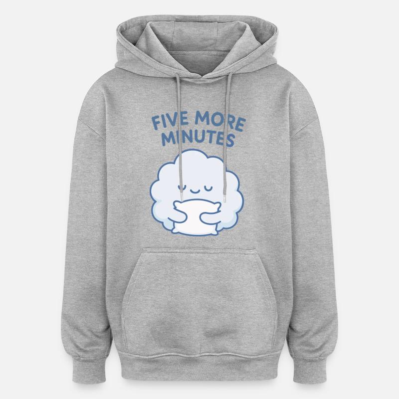 Cinq minutes de plus Cloud Hug - Sweat à capuche oversize unisexe - gris chiné
