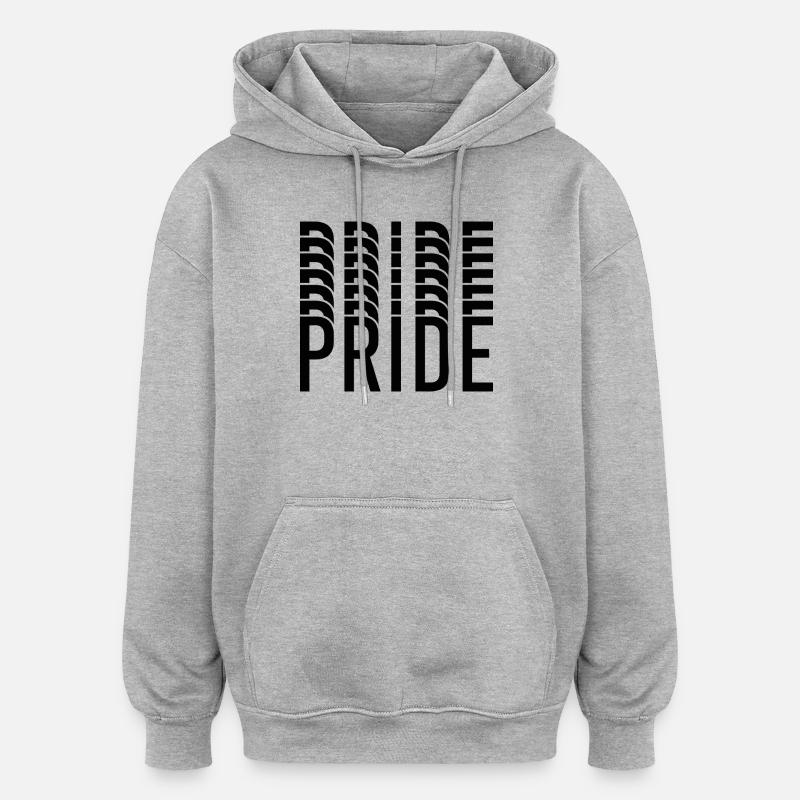 Pride-Typografie-Kontrastmuster - Oversized Unisex Hoodie - Grau meliert