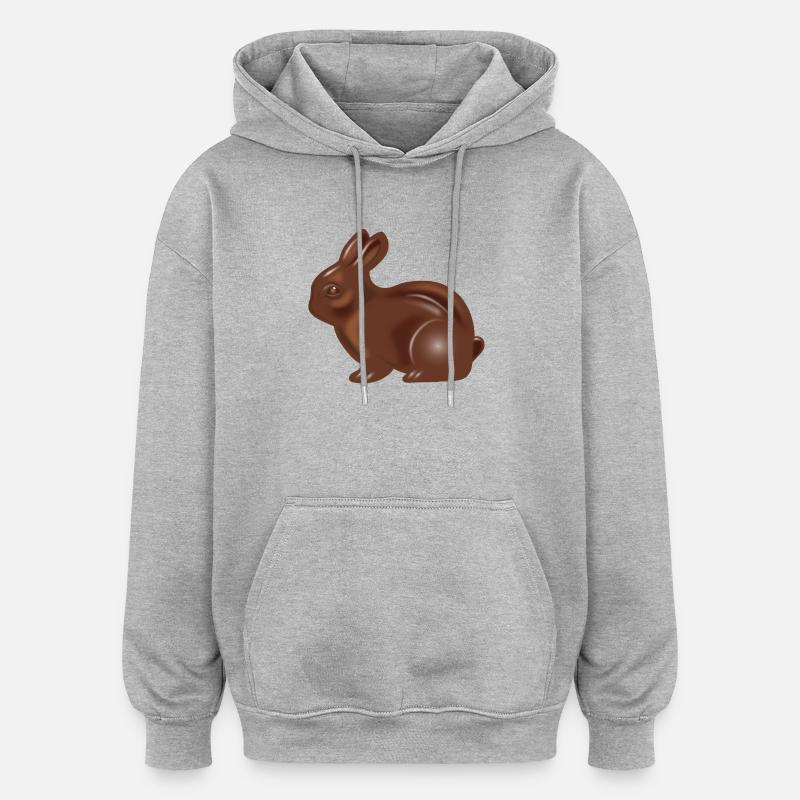 Classic chocolate Easter bunny motif - Oversized Unisex Hoodie - heather grey