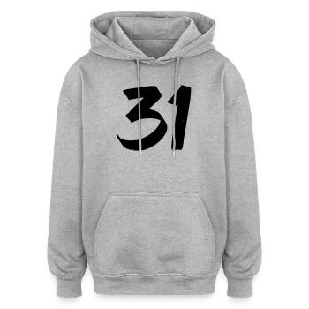31 - Sweat à capuche oversize unisexe - gris chiné - Devant - Noah (186cm)