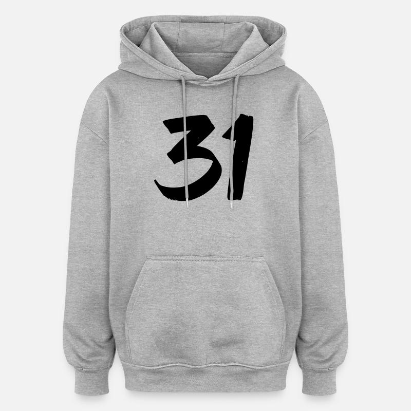 31 - Sweat à capuche oversize unisexe - gris chiné