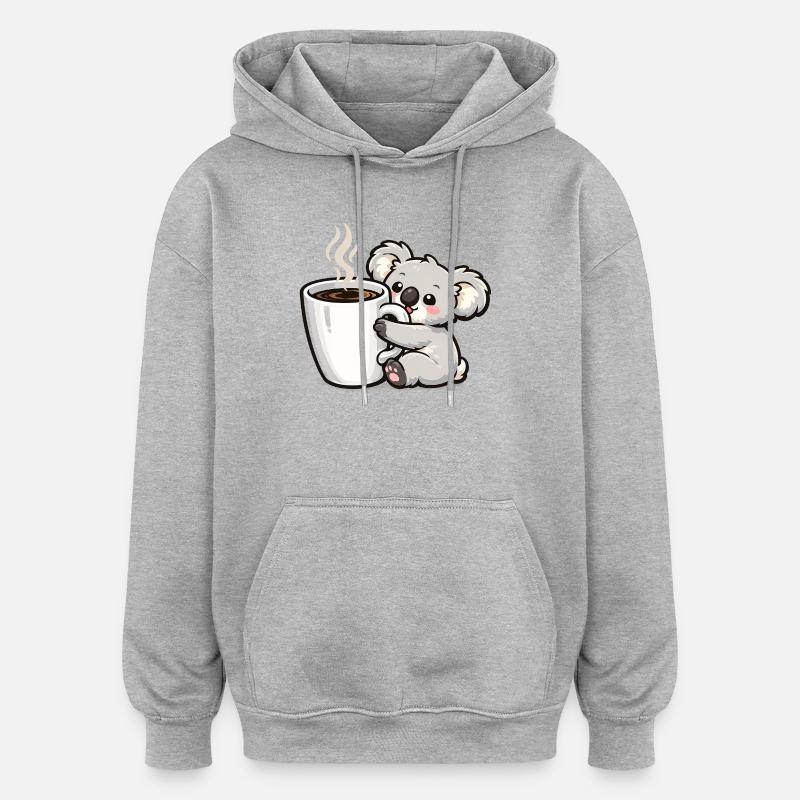 Coffee Mug Koala Cuddle Magic - Oversized Unisex Hoodie - heather grey