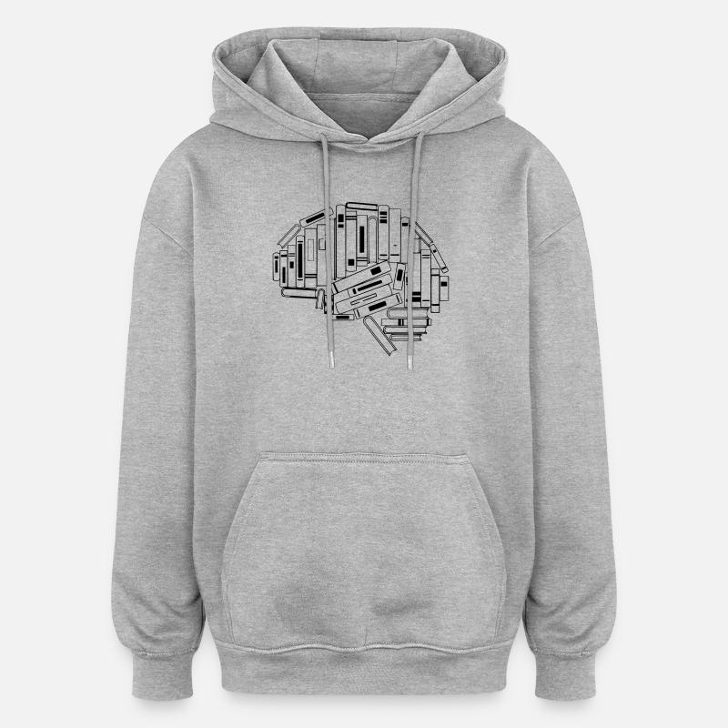Brain from Books Knowledge - Oversized Unisex Hoodie - heather grey
