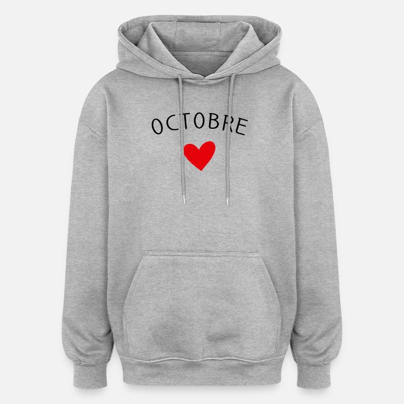 Future maman Octobre – Bébé en route ❤️ - Sweat à capuche oversize unisexe - gris chiné