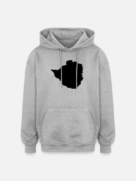 Map of Zimbabwe - Oversized Unisex Hoodie - heather grey