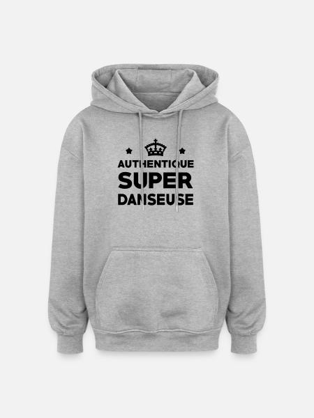 Authentic super dancer - Oversized Unisex Hoodie - heather grey