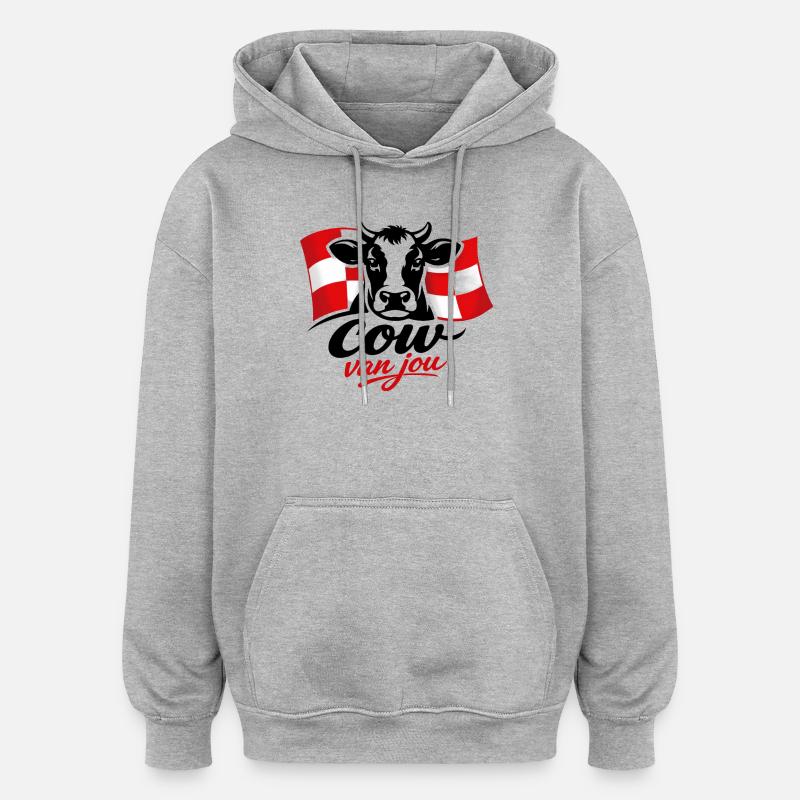 Kuh von dir - Oversized Unisex Hoodie - Grau meliert