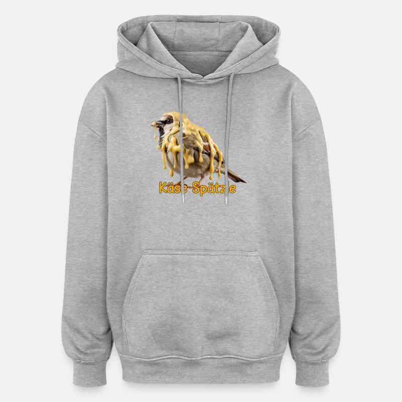 Ost Spätzle Spatz Rolig Schwabisk Ost - Oversized luvtröja unisex - gråmelerad